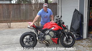 Stock vs full titanium Akrapovic exhaust on 24 Ducati Streetfighter V4 [upl. by Bayless]