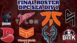 FINAL ROSTER UPDATE DPC SEA Division I 2023 Tour 1 [upl. by Vada759]