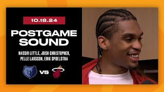 Postgame Interview Nassir Little Josh Christopher Pelle Larsson Erik Spoelstra  Oct 18 2024 [upl. by Lyrak]