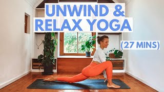 RELAXING YOGA TO UNWIND  Evening Yoga Stretch [upl. by Martynne]