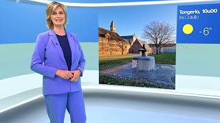 Weervrouw Sabine Hagedoren met het Vlaamse weerbericht van donderdag 11 januari 2024 op VRT 1 [upl. by Anizor]