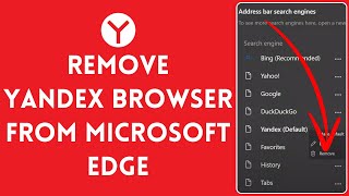 How to Remove Yandex Browser From Microsoft Edge 2024 Delete Yandex Browser [upl. by Nirac106]