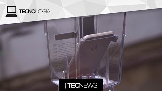 iPhone 6 sendo triturado no liquidificador e 10 milhões de unidades do iPhone 6 vendidas  TecNews [upl. by Aziaf]