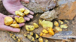 We found million dollar of gold treasure under stone at mountain [upl. by Ahsil]