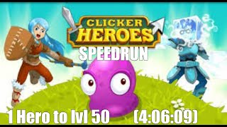 Clicker Heroes  1 Hero to Level 50 Speedrun Attempt 40609 Any Mouse Keys [upl. by Legge982]