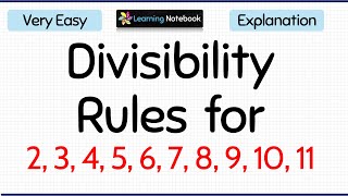 Divisibility rules for 2 3 4 5 6 7 8 9 10 and 11 divisibility by numbers [upl. by Sirac323]