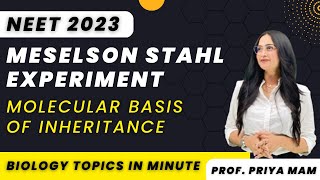 Meselson Stahl Experiment  Molecular Basis of Inheritance  NEET 2023  Priya Pandey Mam  neet [upl. by Madelin298]