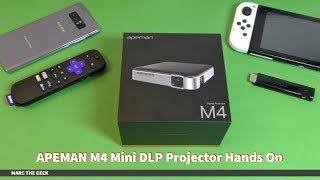 APEMAN M4 Mini DLP Projector Hands On [upl. by Deb]