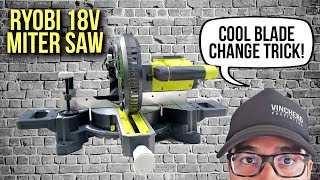 Ryobi 18v Sliding Miter Saw REVIEW  Ryobi Model PBT01B [upl. by Mailand]