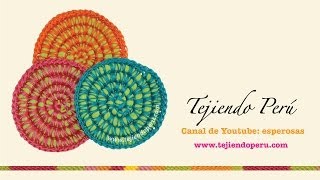 Posavasos espiral tejidos a crochet con trapillo e hilo [upl. by Divadleahcim]