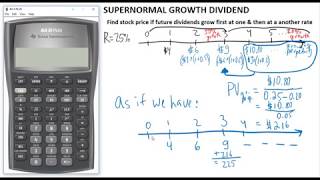 Find stock price quotsupernormal growthquot dividends [upl. by Esirtal991]