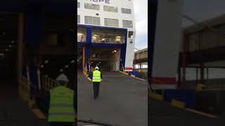 Driving On Board Stena line MV Stena Europe in Rosslare Co Wexford ireland [upl. by Yaeger]