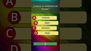 ¡Desafía tu vocabulario 🧠  5 preguntas de sinónimos y antónimos [upl. by Sivartal]