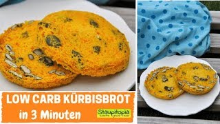 Das 3 Minuten Low Carb Kürbisbrot I Low Carb Backen leicht gemacht I Low Carb Rezepte mit Kürbis [upl. by Herzog]