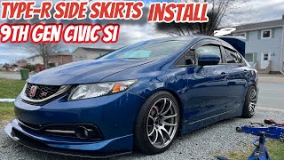 9TH GEN CIVIC SI TYPER SIDE SKIRTS INSTALL [upl. by Duggan]