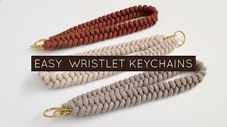 DIY EASY WRISTLET KEYCHAIN TUTORIAL  MACRAME KEYCHAIN  MACRAME WRISTLET  FISHTAIL KEYCHAIN [upl. by Fabian87]