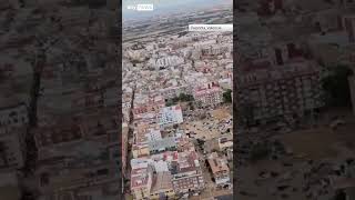 Aerial footage shows devastating aftermath of fatal floods in Valencia [upl. by Mcnair996]