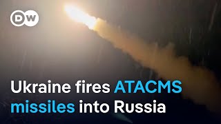 Russia says Ukraine attacked Bryansk region with USmade ATACMS missiles  DW News [upl. by Nevuer]