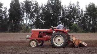 Renault Super 5 tractor using a Rotary Tiller [upl. by Philemol]