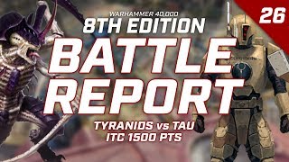 WH40k 8th Edition Battle Report Tau vs Tyranids Game [upl. by Ahtanaram]