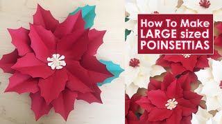 DIY Paper Poinsettias Large  How to Make Poinsettias  Christmas Decorations  Easy Paper Flower [upl. by Gwennie]