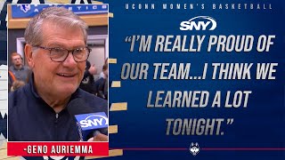 Geno Auriemma on UConn win over Seton Hall Im really proud of our team We hung in there  SNY [upl. by Adnaloy]