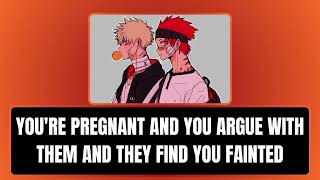 Youre pregnant and you argue with them and you pass out  Kiribaku x listener [upl. by Anilet]