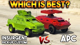 GTA 5 ONLINE  APC VS INSURGENT PICK UP CUSTOM WHICH IS BEST [upl. by Dnomal]