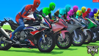 GTA 5  Epic Ragdoll Funny SpiderMan VS Minions On Rainbow Bridge Euphoria Physics1 [upl. by Hgeilhsa288]