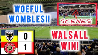 WALSALL SCENES WOEFUL WOMBLES AFC WIMBLEDON V WALSALL FC [upl. by Suirred]