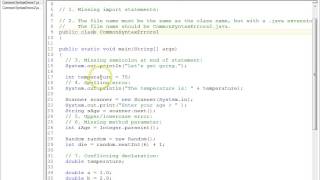 Java Common Syntax Errors using TextPad [upl. by Files]