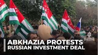 Protesters storm parliament in breakaway Georgian region of Abkhazia [upl. by Arob]