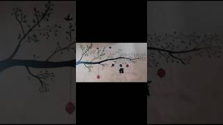 Easy Wall painting 🎨acrylicpainting ytshorts wallpainting viralpainting viralshorts [upl. by Rahal]