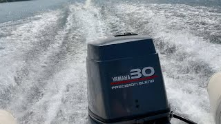 Yamaha 30hp 3Cylinder 2Stroke Long shaft Boat Test 14foot Novuranai MX430 Console [upl. by Imoan871]