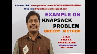 Knapsack Problem  Greedy Method  Fractional Knapsack Problem using Greedy Method  Example  DAA [upl. by Flieger]