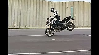 Suzuki VStrom 1000 Stoppies amp Wheelies [upl. by Ayhay]