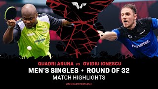 Quadri Aruna vs Ovidiu Ionescu  MS R32  Singapore Smash 2024 [upl. by Elyag]