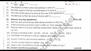 7th Maths 2nd Mid Term Test 2023 Original Question Paper Thanjavur District English Medium [upl. by Rebe]