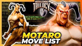 MOTARO MOVE LIST  Mortal Kombat Trilogy MKT [upl. by Arebma]