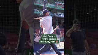 Matt Damon hitting with the Red Sox [upl. by Ezarras]