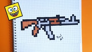 Cómo dibujar un AK47 paso a paso en pixel art [upl. by Oxley21]