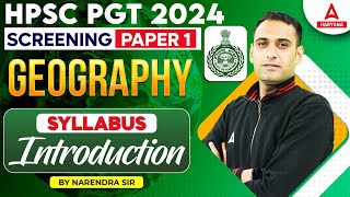 HPSC PGT Geography Classes 2024  Screening Test  Syllabus Introduction  Nagendra Sir [upl. by Lugar]