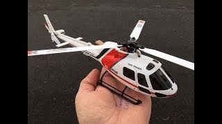 XK K123 AS350 Écureuil Scale Aerobatic Helicopter Unboxing and Flight Review [upl. by Enillebyam]