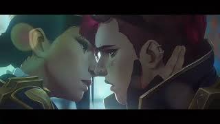 2K Caitlyn Vi Kiss scene  CAITVI KISS  Arcane S02 clips [upl. by Llirrehs46]