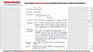 Topic 72Sulphonamides amp Sulphones Important Drugs 02 Sulphamethoxazole Sulphadiazine [upl. by O'Reilly]