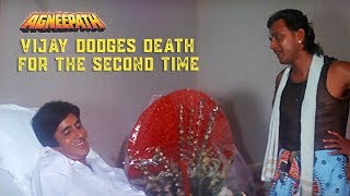 Vijay dodges death for the second time  Agneepath 1990  Amitabh Bachchan Mithun Chakraborty [upl. by Sutsuj]