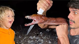 VIPER MORAY EEL HUNTING AT NIGHT  Camping  Fishing Catch and Cook with My Boys [upl. by Naitsirc328]