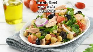 Insalata di ceci al tonno con rucola e pomodorini  insalatona estiva  Ricette che Passione [upl. by Norak]