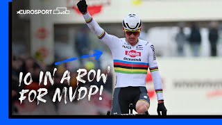 SIMPLY UNSTOPPABLE 😎  Zonhoven World Cup Mens CycloCross Highlights  Eurosport [upl. by Musihc]