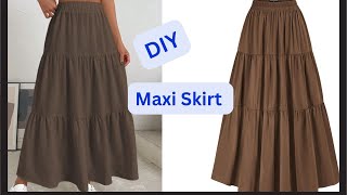 Maxi Skirt Sewing Tutorial  Ruffle Skirt Sewing Tutorial  Beginner Sewing Tutorial [upl. by Clothilde52]